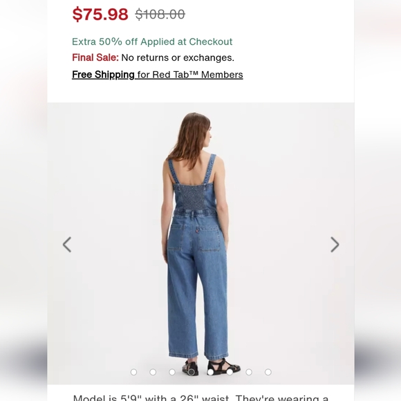 BRAND NEW LEVIS DENIM ROMPER - Picture 4 of 16